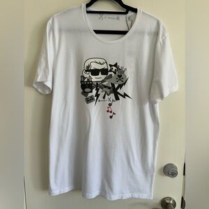 Karl Lagerfeld and tokidoki White Graphic Tee Size 41 (XL)